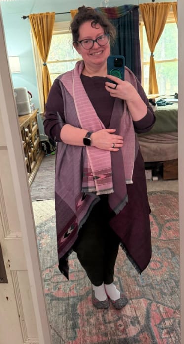 Customer photo review of NEW! Light Wool Cape Fusion Amethyst