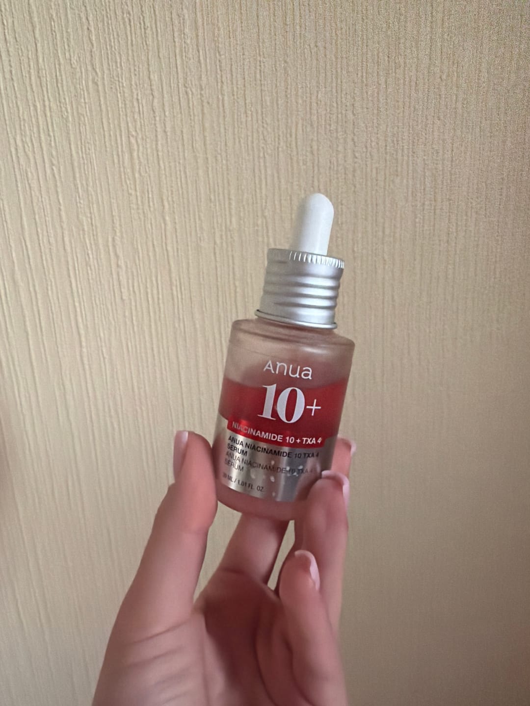 Customer photo review of Balinošs serums ar traneksāmskābi Anua Niacinamide 10% + TXA 4% Serum