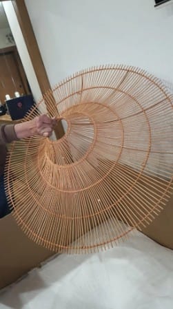 Customer photo review of Plafonnier Parapluie en Rotin