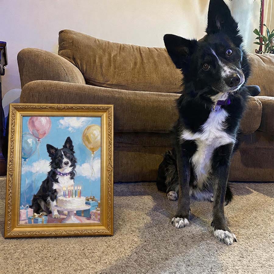 Customer photo review of Custom Pet Light Box Art (OIl painting)