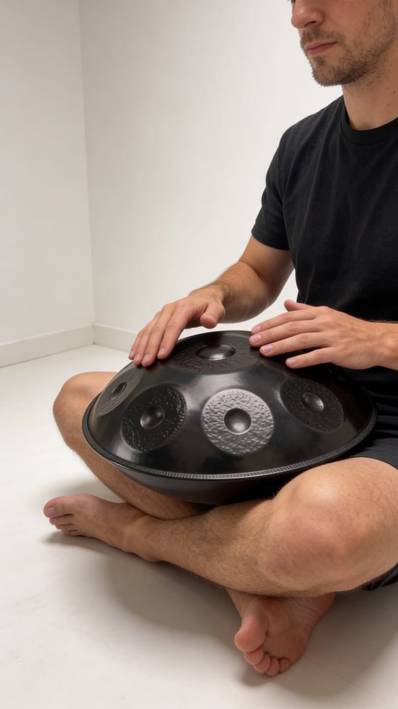 Customer photo review of Cosmos Handpan - Hand-Pounded 9/10/12 Notes in D Minor - Tambourine Gift Set