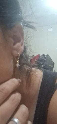 Customer photo review of Chloe Crystal Clover Earrings