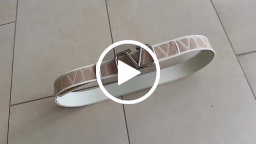 Customer video review of Valenti Toilde Iconographe Belt 40mm White Beige Calfskin Silver Buckle