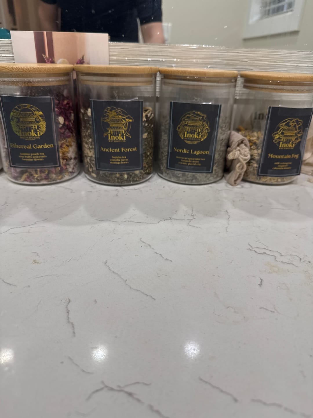 Customer photo review of Free Tea Bath Glass Jar