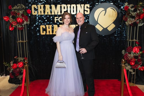 Customer photo review of Venetia Gown in Wine by Mac Duggal - RENTAL