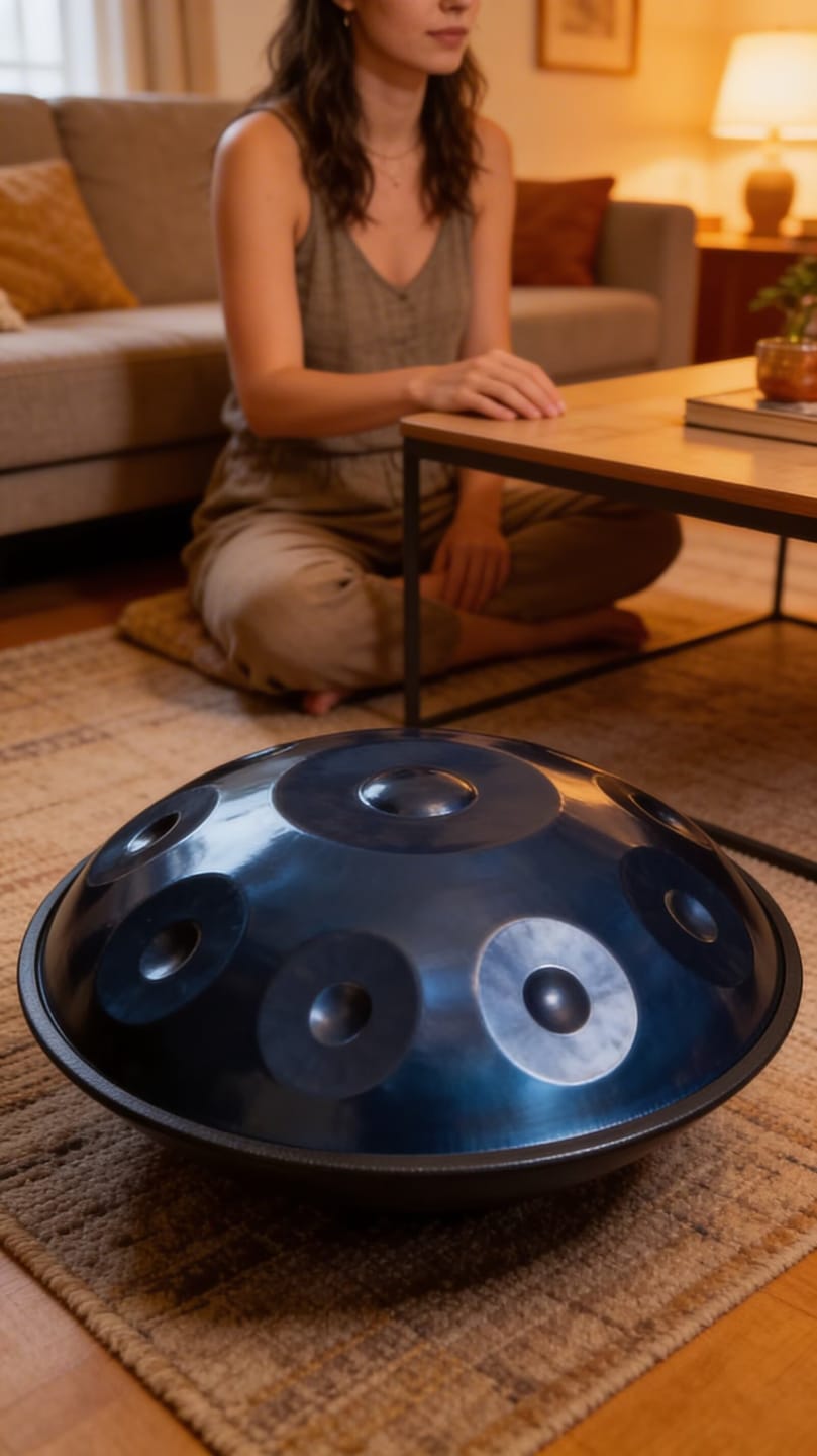 Customer photo review of Cosmos Handpan - Serene Blue 10 Notes in D Minor - Tambourine Gift Set