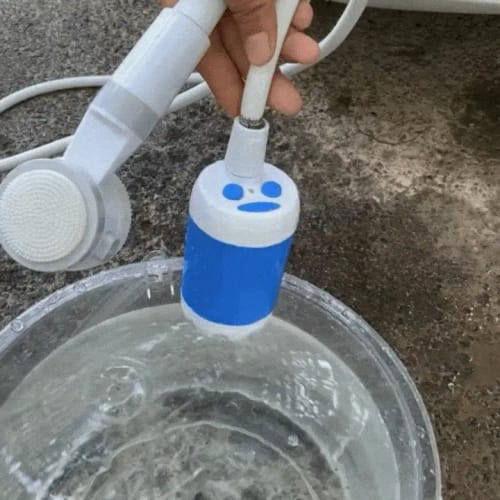 Customer photo review of Portiva™ – Doccia portatile a pressione
