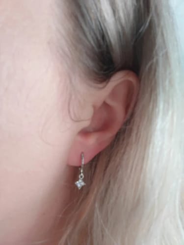 Customer photo review of Chloe Crystal Clover Earrings