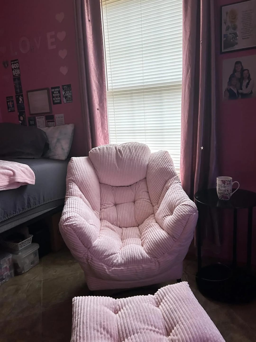 Customer photo review of Lazy Chair with Ottoman Folding Lounge