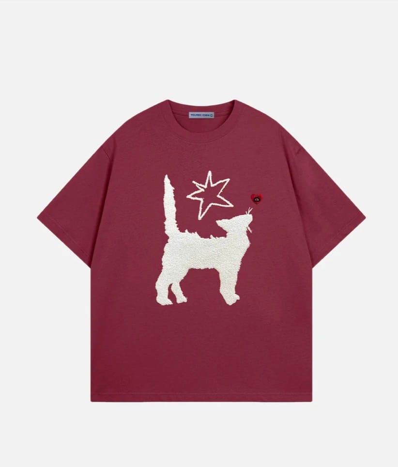 Customer photo review of Aelfric Eden Fuzzy Cat Star Tee