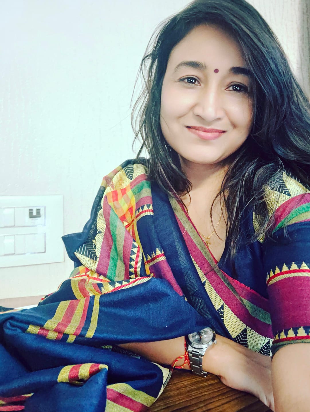 Customer photo review of Blueberry Cotton Saree