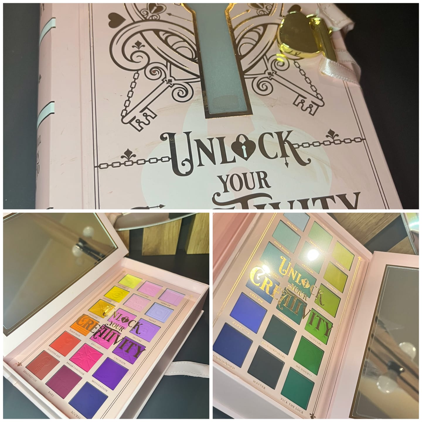 Customer photo review of P. Louise Unlock Your Creativity Rainbow Eyeshadow Palette