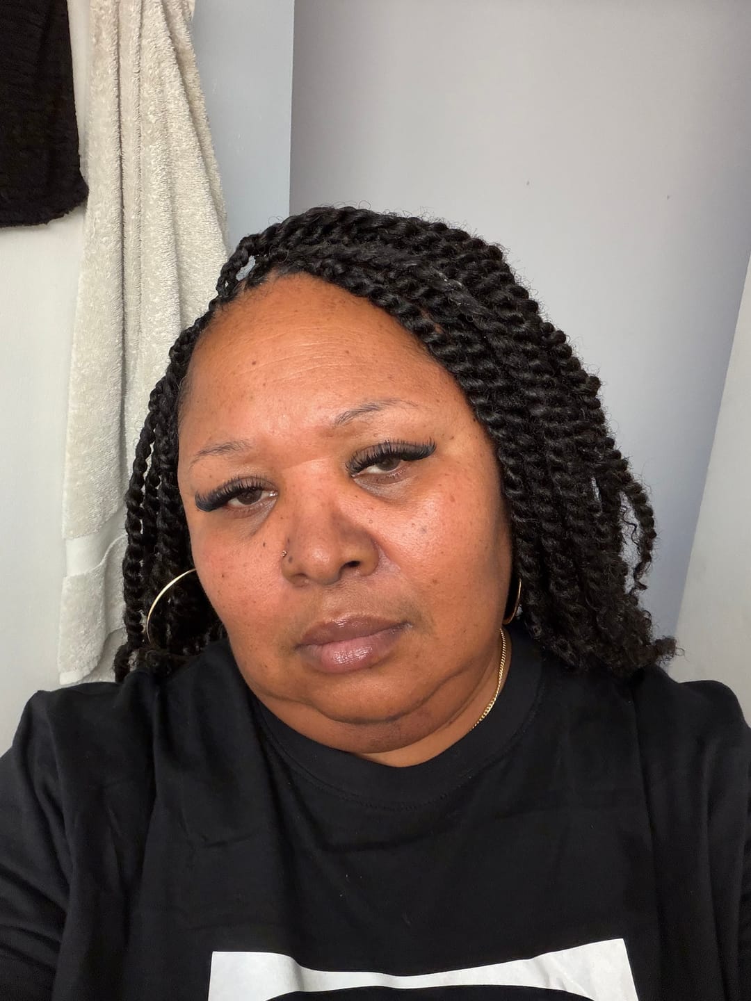 Customer photo review of Upgraded Natural Color Afro Kinky Bulk Human Hair (50g per pack)