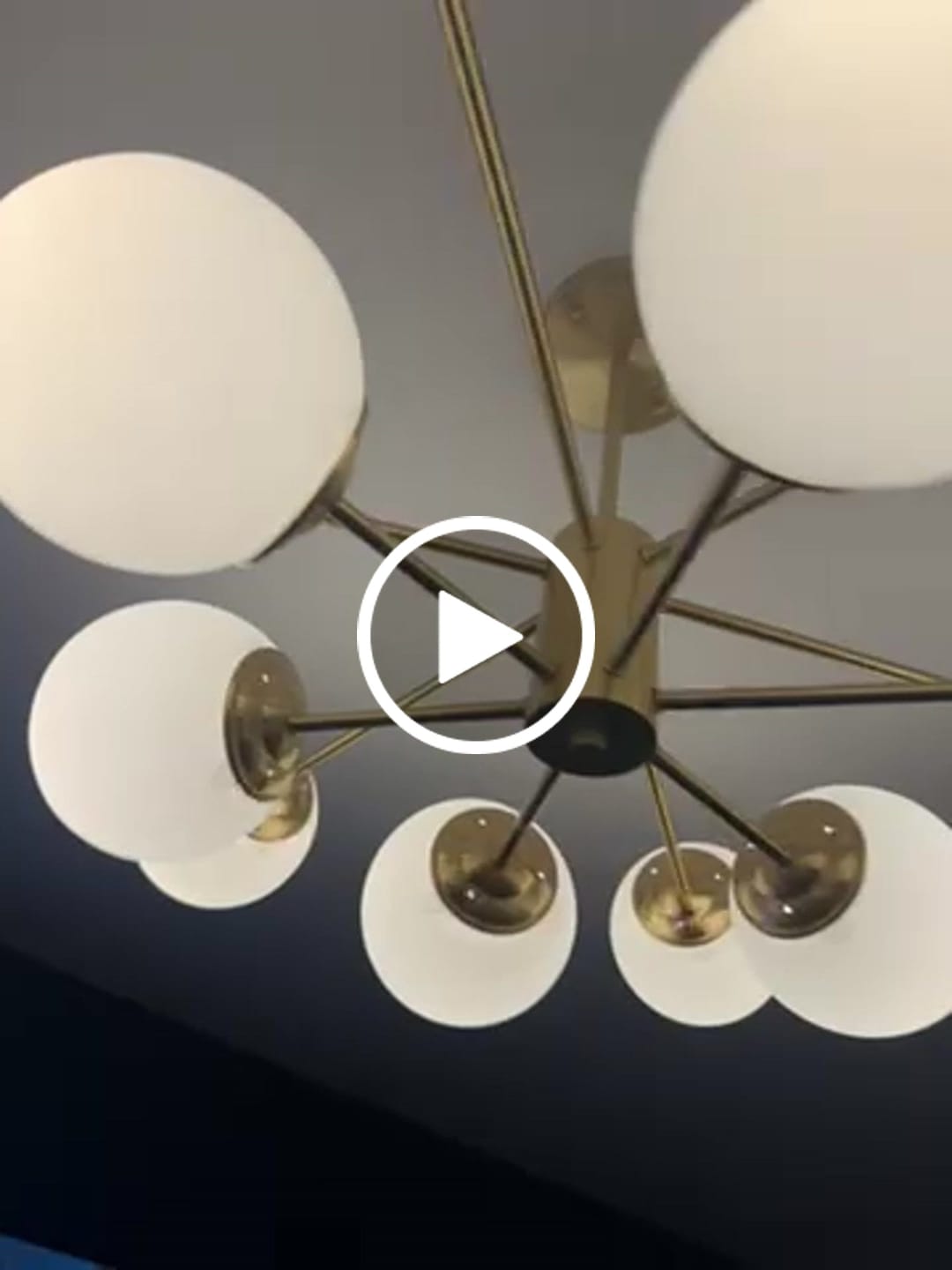 Customer video review of 6/8/12-Light Mid-Century Modern Opal White Glass Globe Chandelier