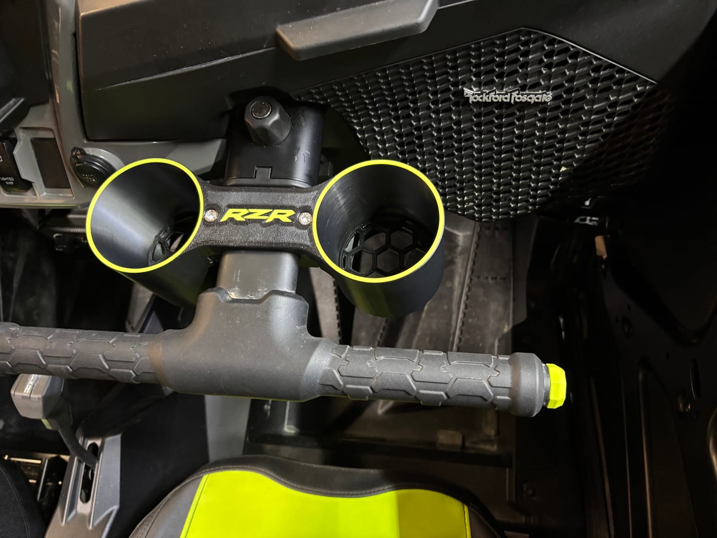 Customer photo review of RZR XP 1000 Grab Bar-Mount Dual Cup Holder (2024–2026)