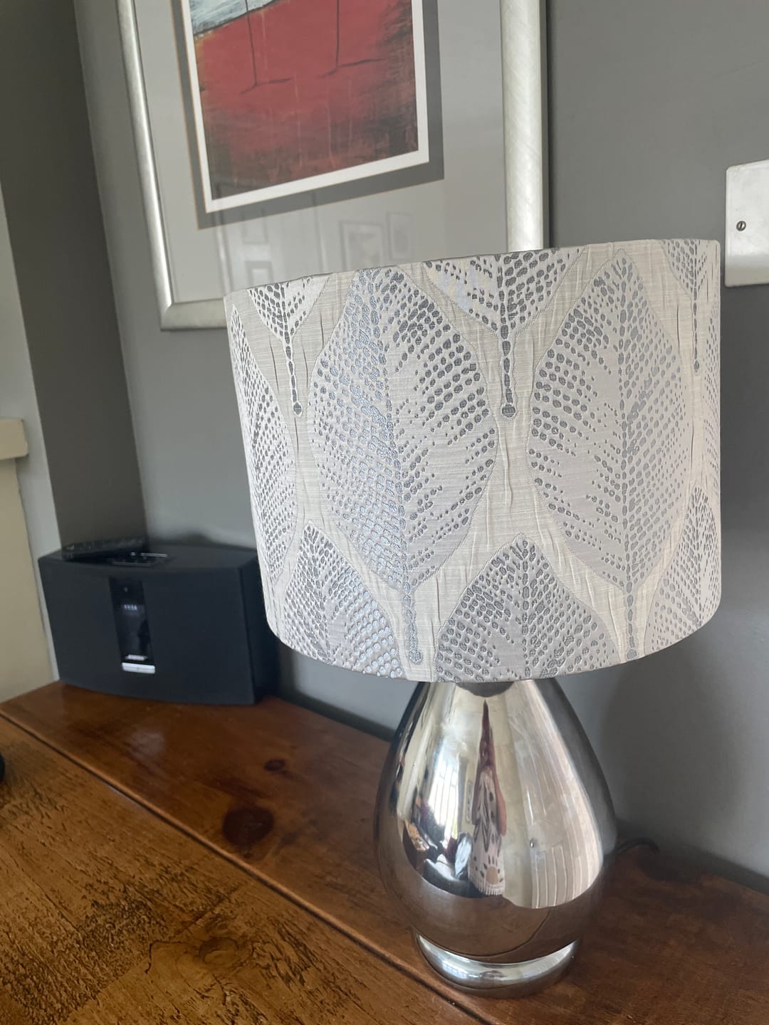 Customer photo review of Silver Grey Handmade Handmade Lampshade