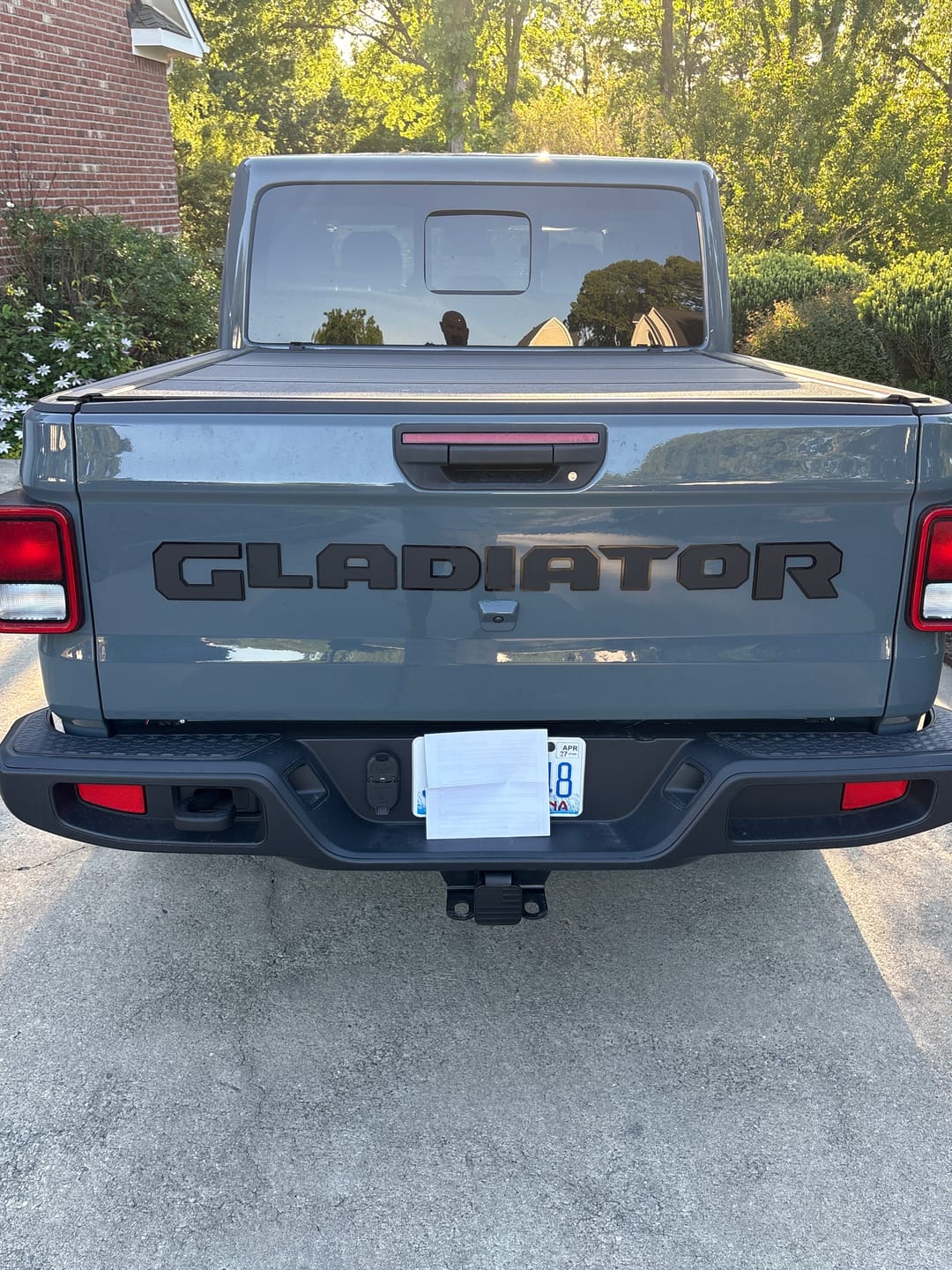 Customer photo review of Jeep "GLADIATOR" Tailgate Emblem -  Two Color Stacked