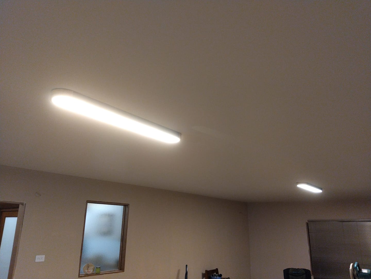 Customer photo review of Oval Led Flush Mount With Wood Accent