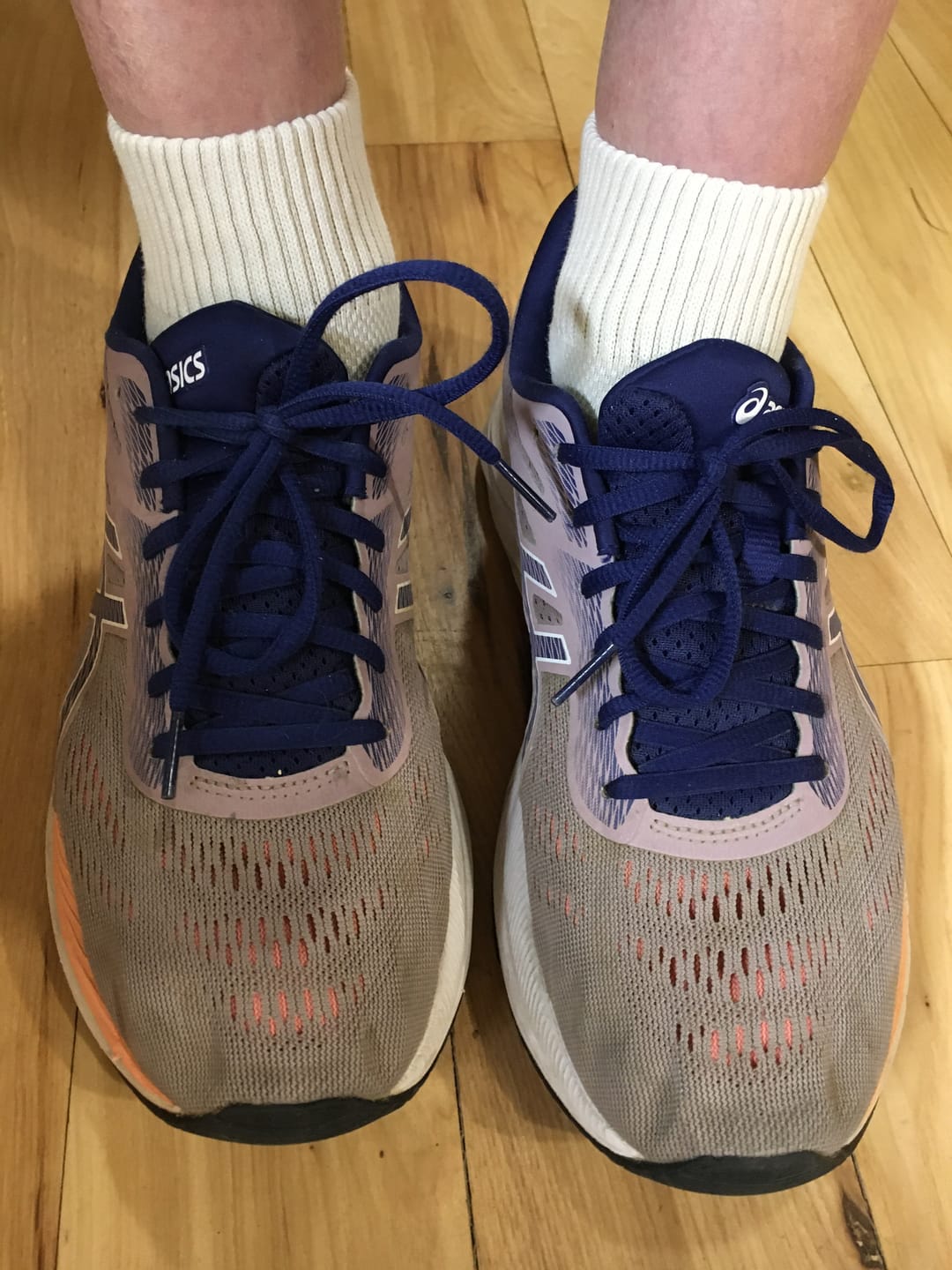 Customer photo review of Venture - Cushioned Organic Cotton Socks 1/4 Crew - White