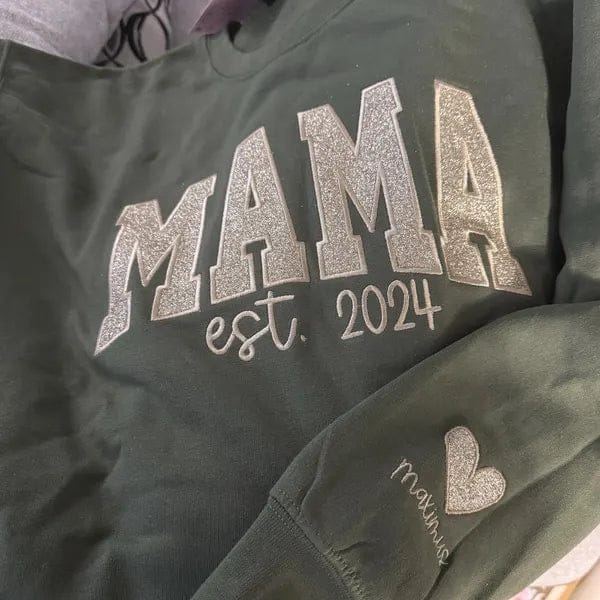 Customer photo review of Custom Embroidered Applique Glitter Mama Sweatshirt - Gift for Mom