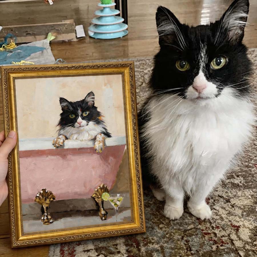 Customer photo review of Custom Pet Light Box Art (OIl painting)