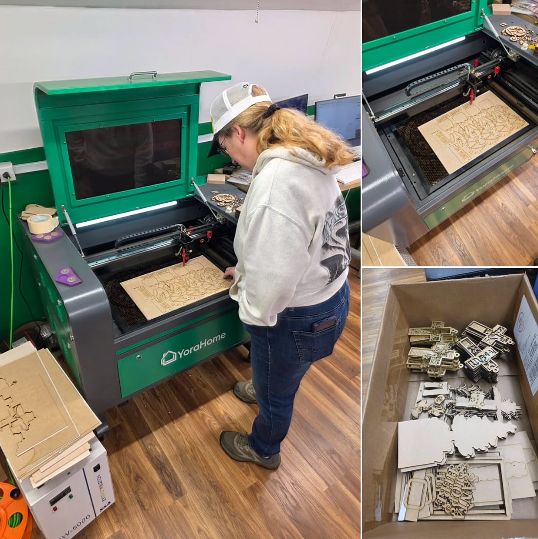 Customer photo review of YoraHome® CO2 Laser Engraving Cutting Machine (Including CW-5200 Water Chiller)