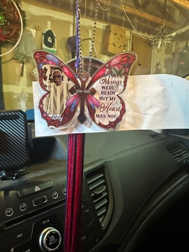 Customer photo review of I Am Always With You - Personalized Acrylic Car Hanger CO25