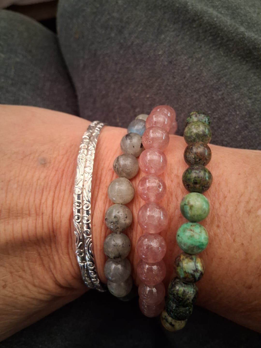 Customer photo review of African Turquoise Bracelet