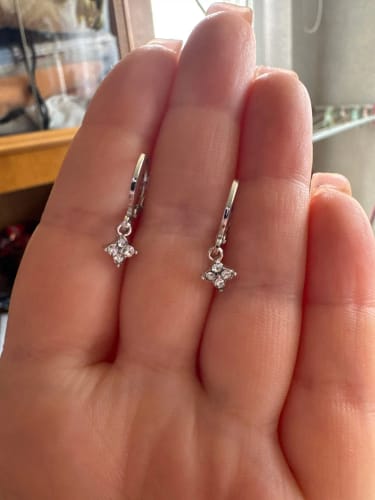 Customer photo review of Chloe Crystal Clover Earrings