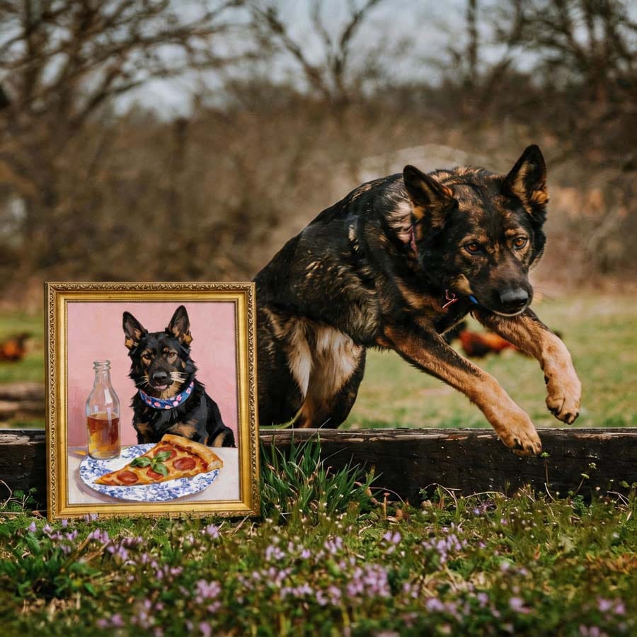 Customer photo review of Custom Pet Light Box Art (OIl painting)