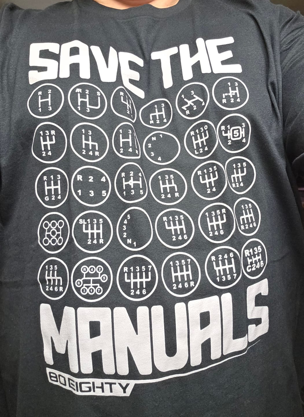 Customer photo review of 80Eighty® Save The Manuals Shirt