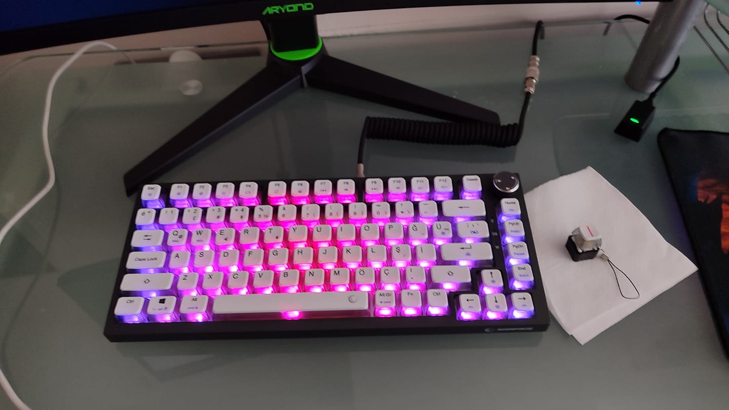 Customer photo review of V2 8000 Hz Gateron Manyetik Anahtarlı RGB Gasket Oyuncu Klavyesi - Siyah