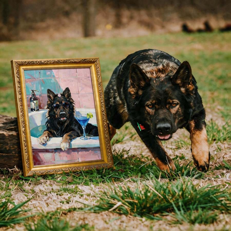Customer photo review of Custom Pet Light Box Art (OIl painting)