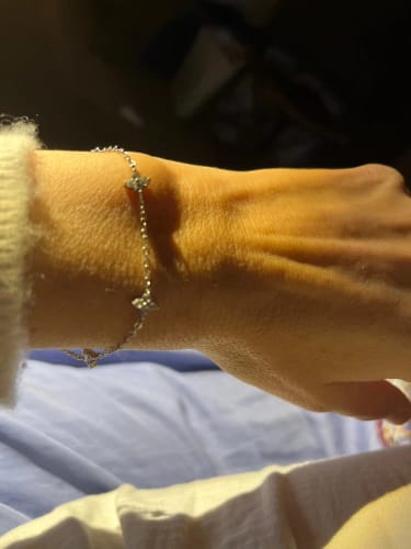 Customer photo review of Chloe Cluster Clover Bracelet