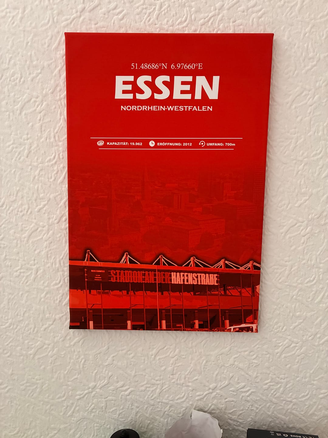 Customer photo review of Essen Stadion Leinwand
