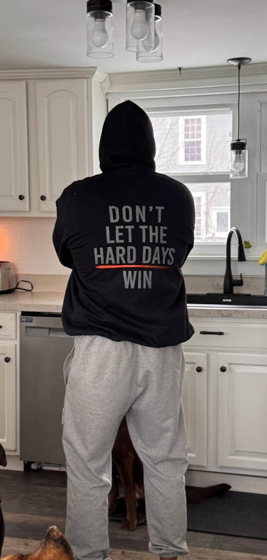 Customer photo review of Hard Days Hoodie