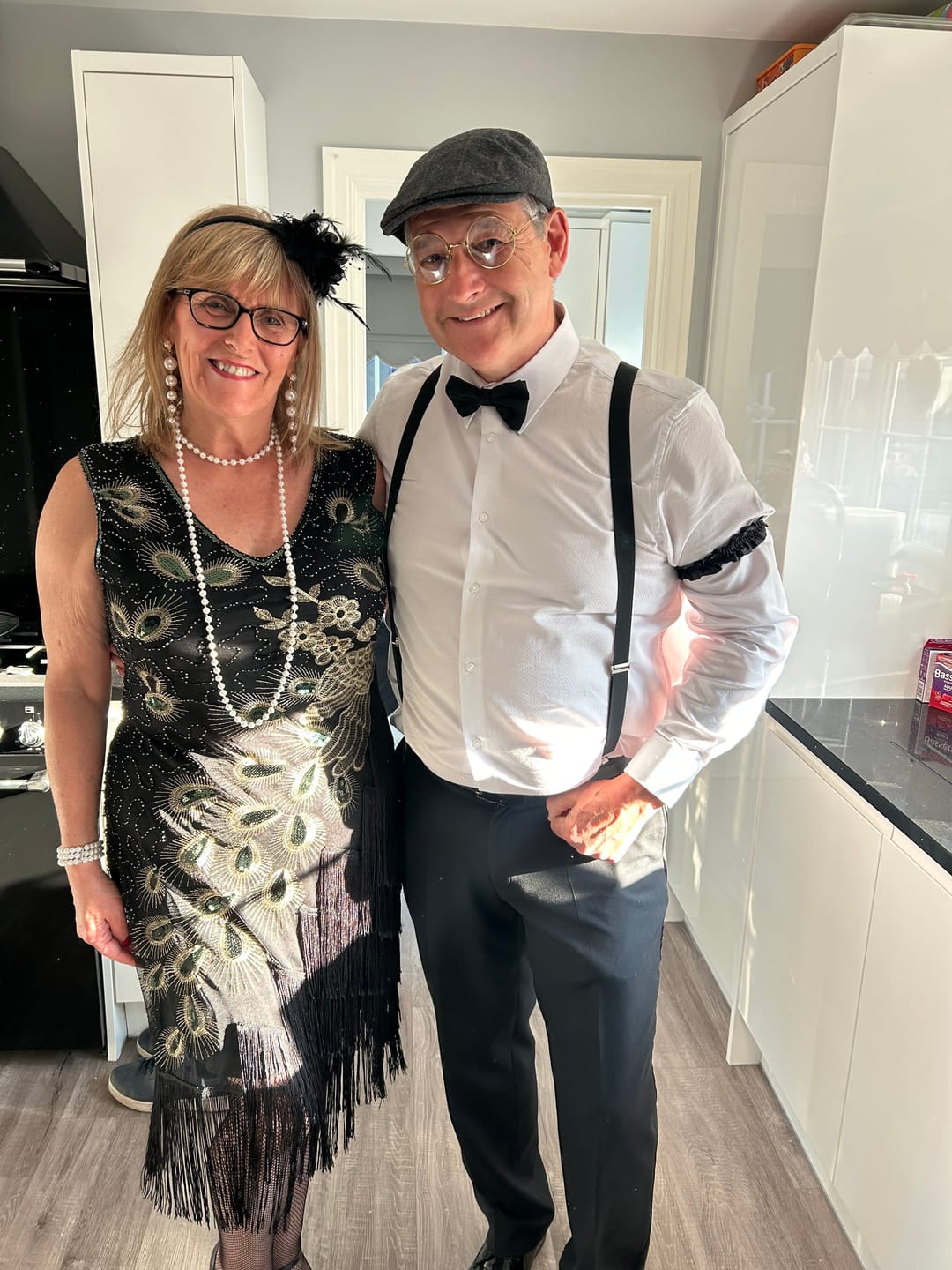 Customer photo review of Lena Plus Size 1920s Flapper Dress - Black