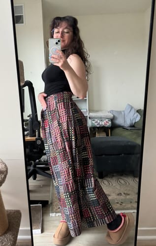 Customer photo review of FRIDA PANTS | NIGHT RUBIX PRINT