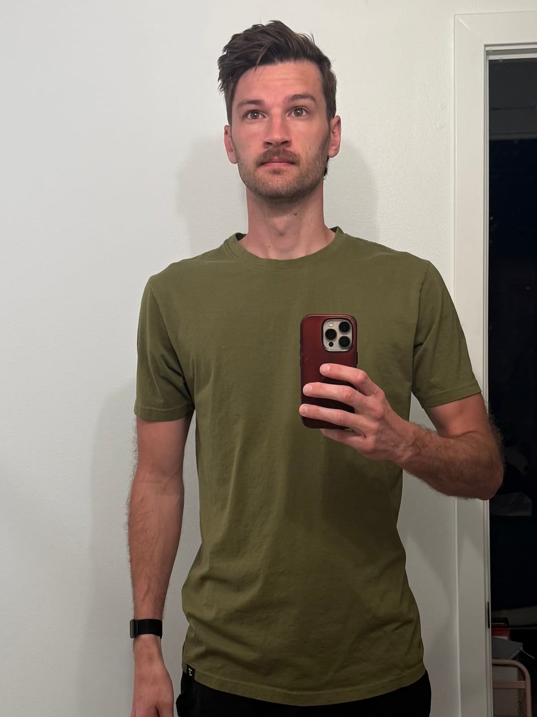 Customer photo review of Organic Tall Slim T-shirt (Military Green)