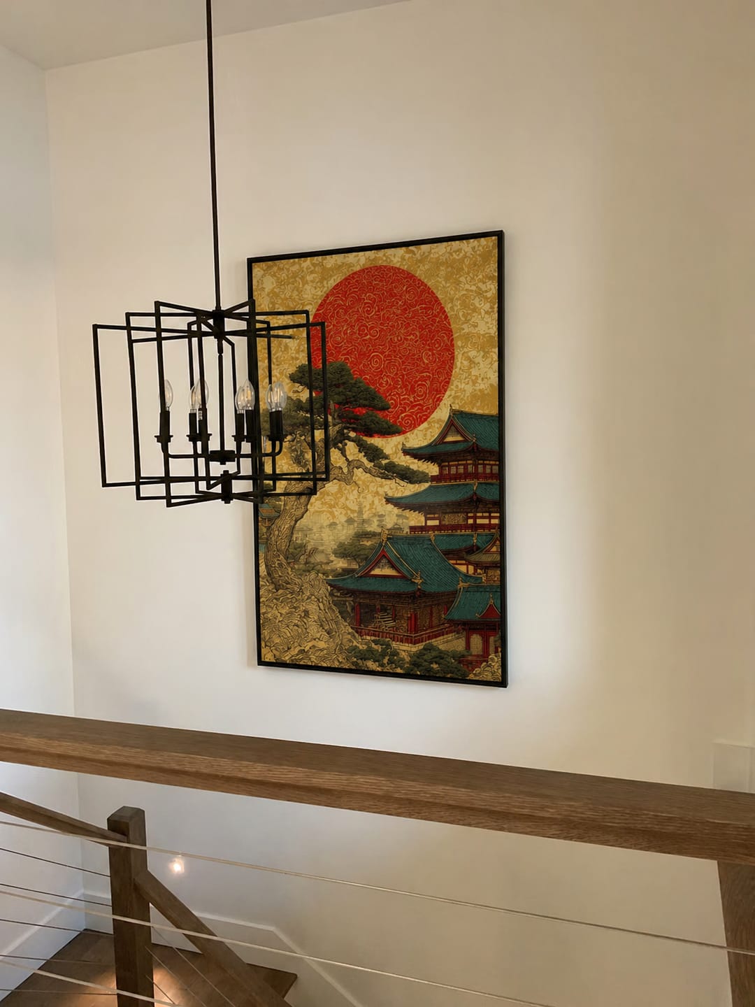 Customer photo review of Kyoto Wall Art | Scarlet Sun Over Kyoto
