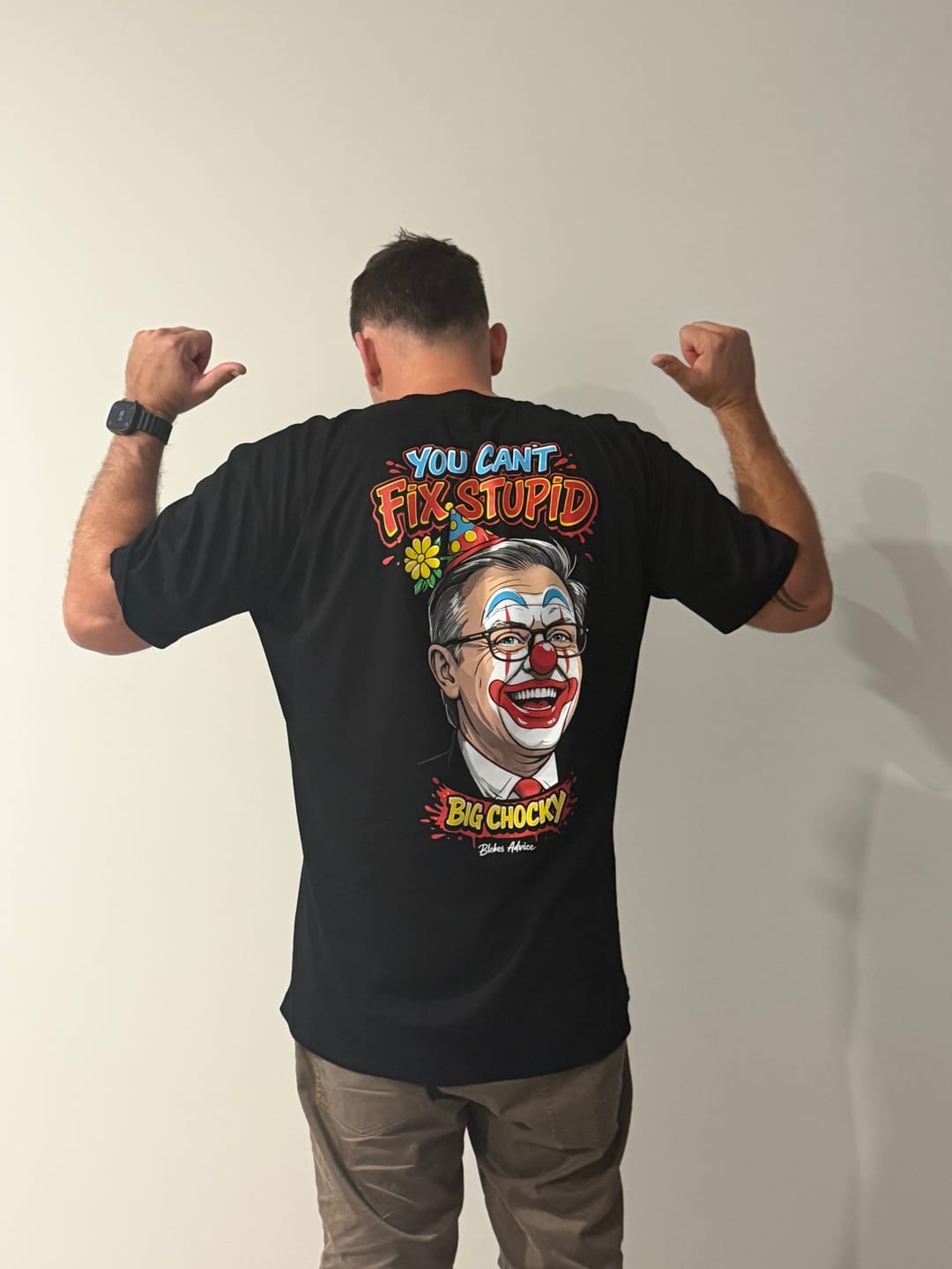 Customer photo review of Big Chocky: Clown Show Tee