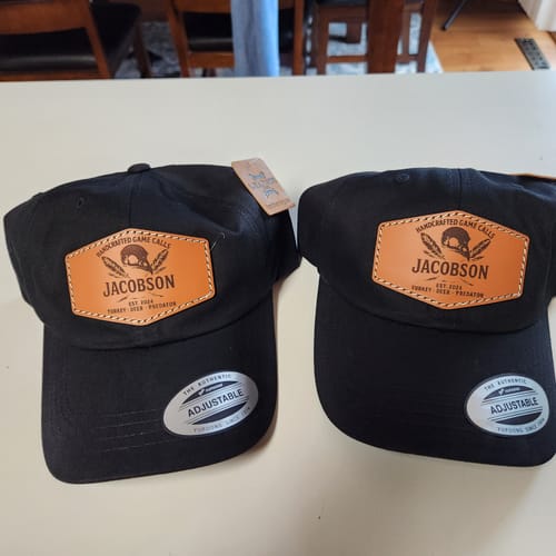 Customer photo review of Premium Custom Leather Patch Hats (Wholesale)