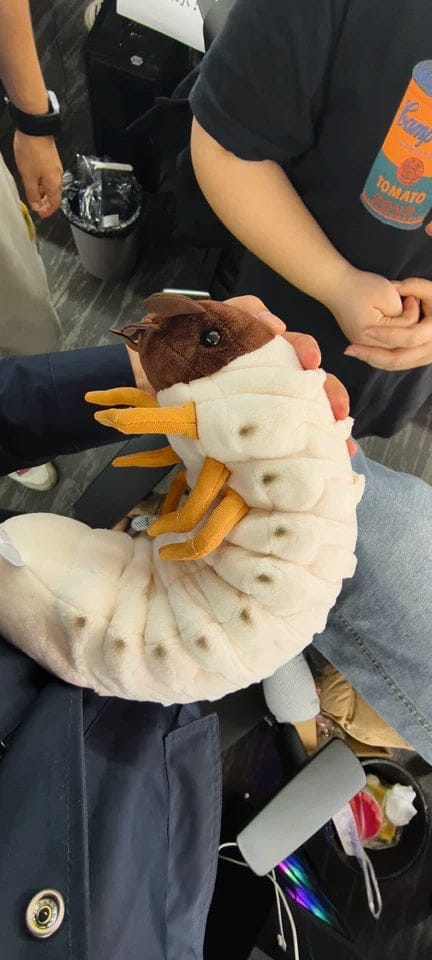 Customer photo review of White Grub Plush Toy – Realistic, Soft, and Perfect for Bug Lovers