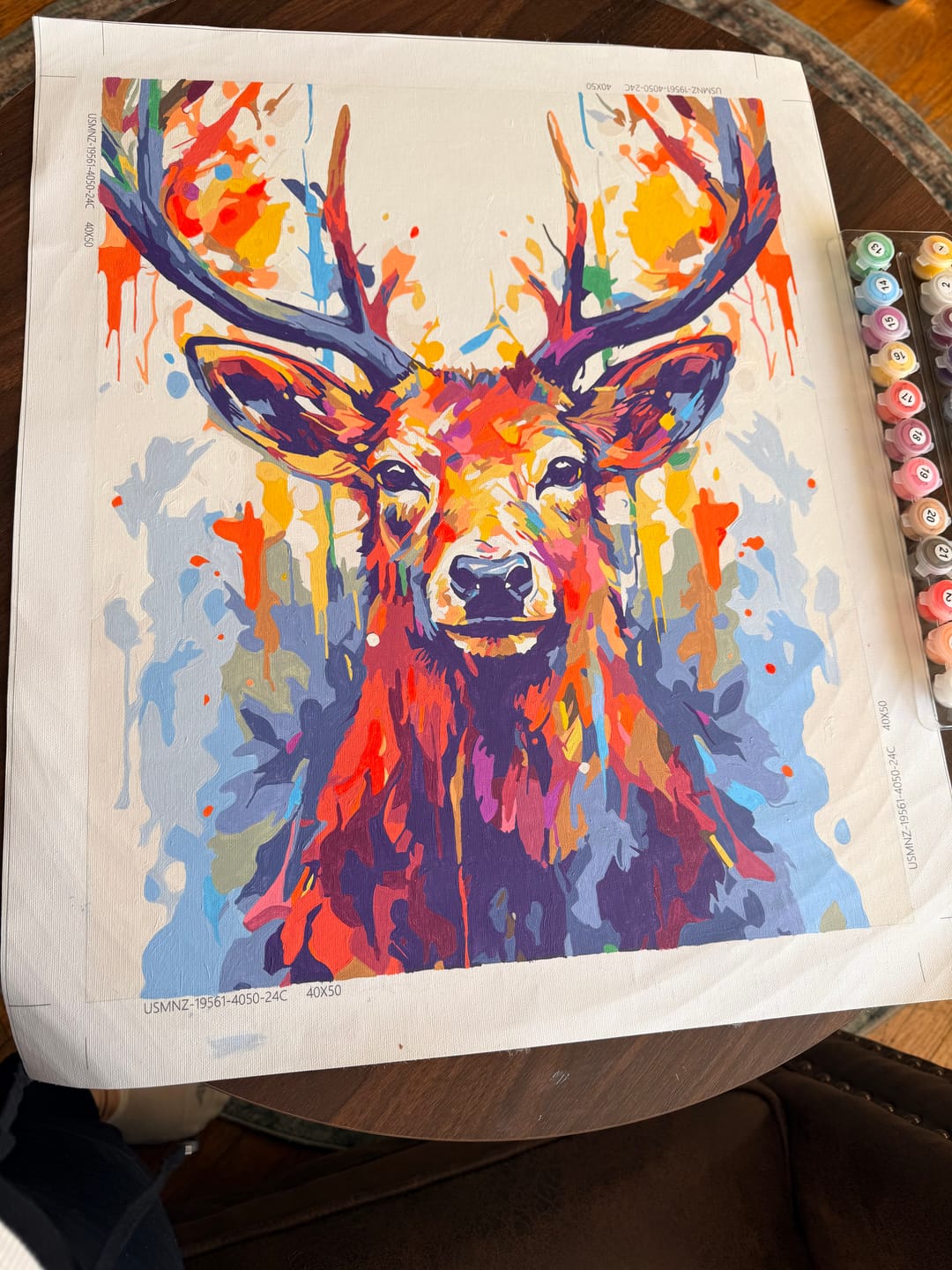 Customer photo review of Deer with colorful antlers - Paint by Numbers
