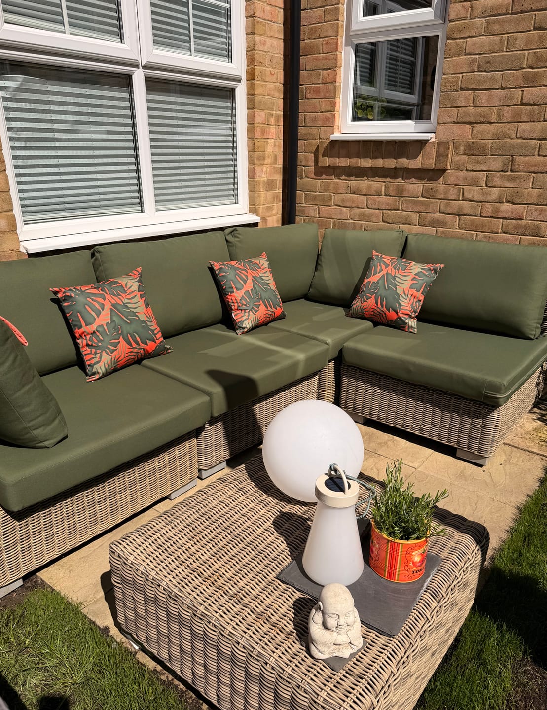Customer photo review of Outdoor Garden Waterproof Cushion - Palm Leaf