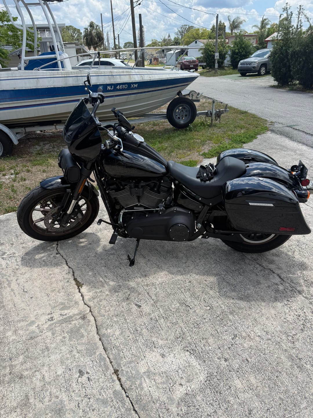 Customer photo review of 44L - Lamellar Stallion Extra Large Painted Motorcycle Hard Saddlebags for Harley Softail Low Rider S FXLRS