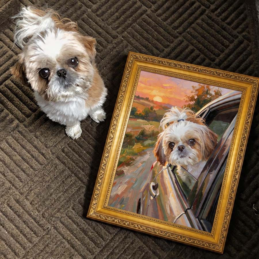 Customer photo review of Custom Pet Light Box Art (OIl painting)