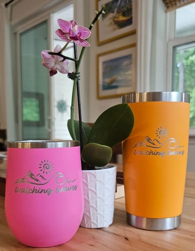 Customer photo review of (6 Pieces) Laser Engraved Stemless Wine Tumbler | 12 oz