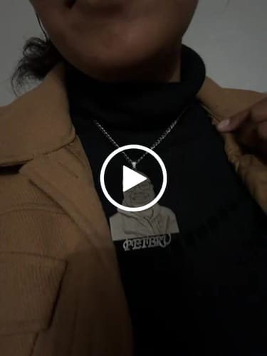Customer video review of Custom Photo Engraved Pendant Necklace