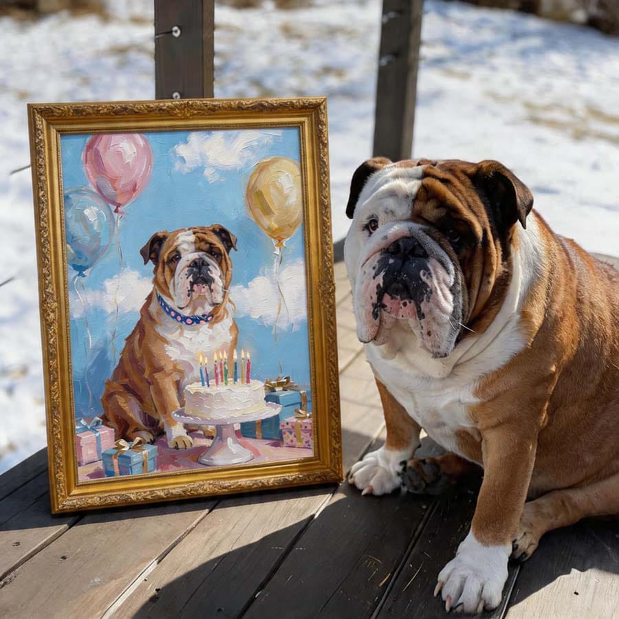 Customer photo review of Custom Pet Light Box Art (OIl painting)
